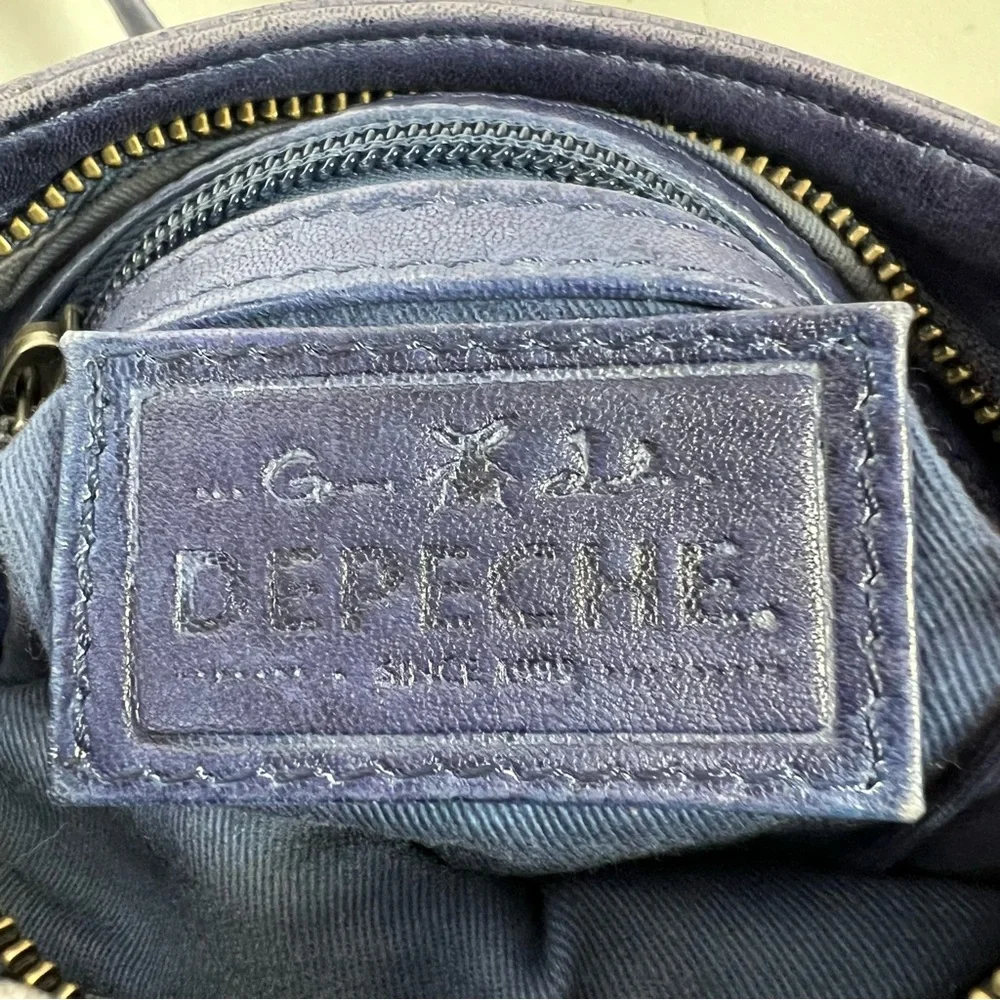 Depeche Embossed Quilted Distressed Leather Crossbody Shoulder Handbag Bag Purse